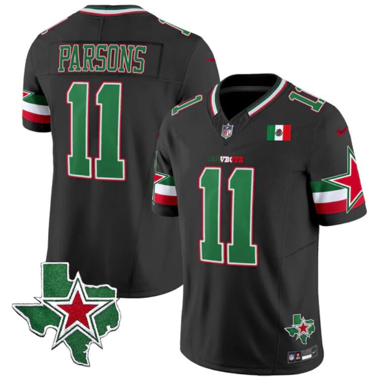 Men's Dallas Cowboys #11 Micah Parsons 2024 Mexico Black F.U.S.E. Stitched Football Jersey Men's Dallas Cowboys #11 Micah Parsons 2024 Mexico Black F.U.S.E. Stitched Football Jersey